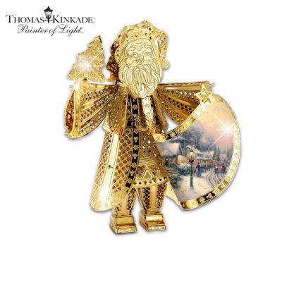 Thomas Kinkade Painted Brass Ornament Collection