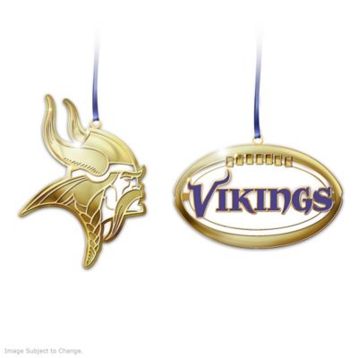 The Official 50th Anniversary Minnesota Vikings Brass Ornament Collection