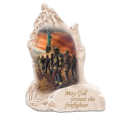 During every heroic mission, firefighters always have the prayers of loved ones close at hand. Now honor this noble profession and display a heartfelt blessing with this firefighter prayer crystalline figurine collection, available exclusively from The Bradford Exchange. Beginning with Issue One, Bless Our Heroes, your collection soon continues with Issue Two, Honor Their Bravery, then Issue Three, Guide Their Mission and is complete with Issue Four, Keep Them Safe, each issue to arrive separately.???These praying hands figurines are handcrafted in sparkling crystalline and feature the stunning firefighter art of artist and veteran firefighter Allan Albaitis. Richly dimensional from every angle, each of these limited editions is adorned with a verse from the firefighter's prayer in golden script across the bottom. Adding to these meaningful blessings of safekeeping, a portion of the proceeds will be donated to benefit families of firefighters who have lost their lives in the line of duty. Strong demand is anticipated, so don't wait. Order now!