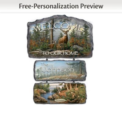 Welcome To The Wilderness Wall Decor Collection - Seasonal Welcome Signs With Deer Art