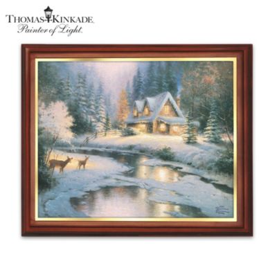Thomas Kinkade Wooden Framed Canvas Print Wall Decor Collection