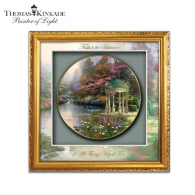Thomas Kinkade Gardens Of Tranquility Framed Shadowbox Plate Collection
