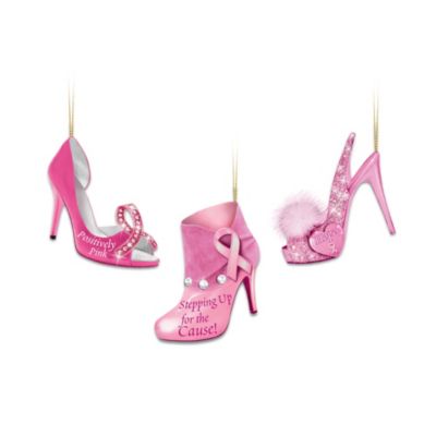 Breast Cancer Support High Heel Shoe Ornament Collection: Walk For the Cause