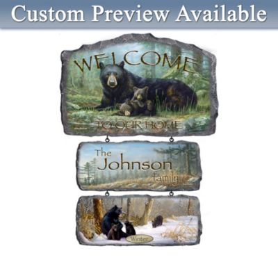 Black Bear Art Welcome Wall Decor Collection: Seasonal Splendor