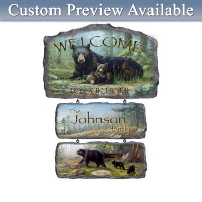 Black Bear Art Welcome Wall Decor Collection: Seasonal Splendor