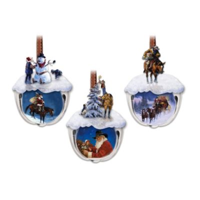 Cowboy Christmas Sleigh Bells Ornament Collection