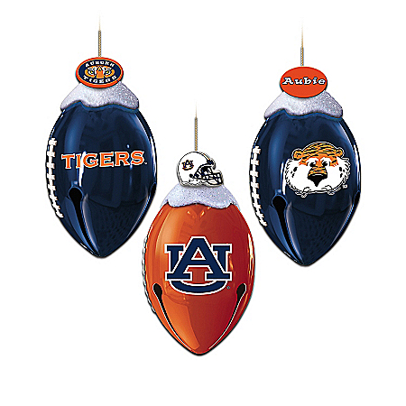Auburn Tigers FootBells Christmas Ornament Collection