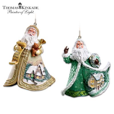 Thomas Kinkade Santa Claus Christmas Tree Ornament Collection: Sugar-Coated Santas