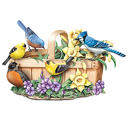 Touch Activated Seasonal Lifelike Singing Songbirds Sculpture Collection