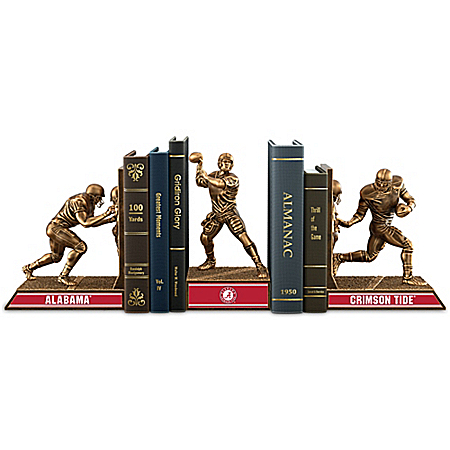 Alabama Crimson Tide Football Cold-Cast Bronze Legacy Bookends Collection