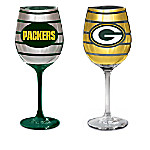 Buy Green Bay Packers Dark Green And Gold Wine Glass Collection