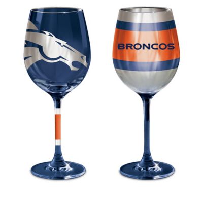 Buy NFL Denver Broncos Wine Glass Collection: Set Of Two Stem Wine Glasses