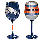 Buy NFL Denver Broncos Wine Glass Collection: Set Of Two Stem Wine Glasses