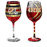 Buy NFL San Francisco 49ers Wine Glass Collection: Set Of Two Stem Wine Glasses
