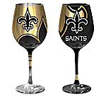 Buy NFL New Orleans Saints Wine Glass Collection: Set Of Two Stem Wine Glasses