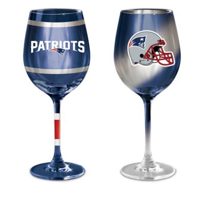Buy New England Patriots 14-Ounce Wine Glass Collection