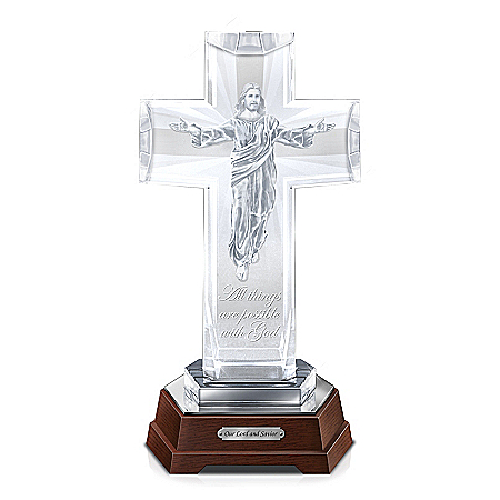 Illuminations Of The Lord Light Up Glass Cross Collection