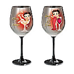Buy Betty Boop Classy And Sassy Wine Glass Collection: Set Of Two Stem Wine Glasses