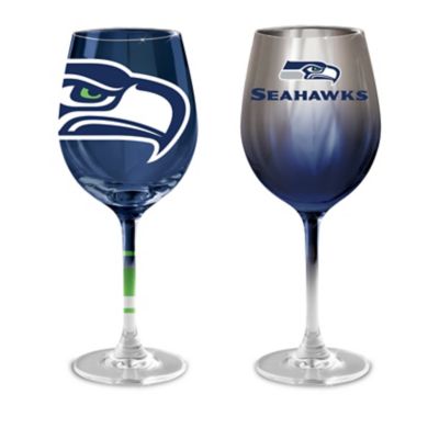 Buy NFL Seattle Seahawks Wine Glass Collection: Set Of Two Stem Wine Glasses