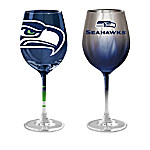 Buy NFL Seattle Seahawks Wine Glass Collection: Set Of Two Stem Wine Glasses