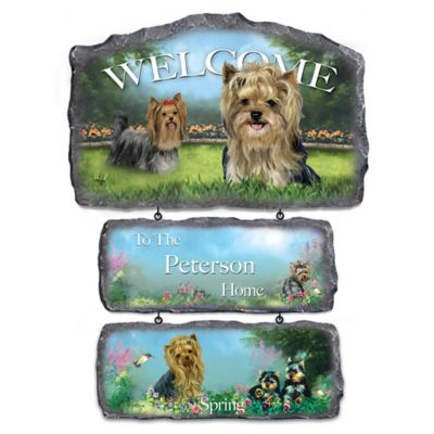 Buy Lovable Yorkies Personalized Welcome Sign Collection
