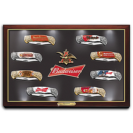 Budweiser Folding Knife Collection with Iconic Artwork and Lighted Display