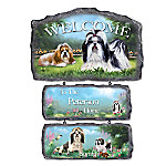 Buy Lovable Shih Tzus Personalized Welcome Sign Home Decor Collection