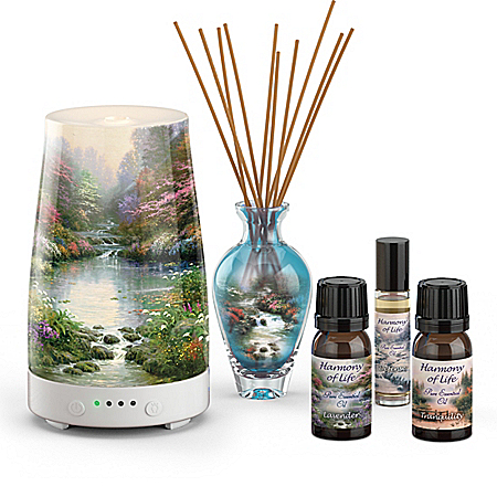Thomas Kinkade Art Diffuser and Essential Oil Collection with Fact Cards