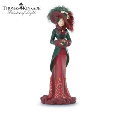 Thomas Kinkade Dressed For The Holidays Victorian Christmas Figurine Collection