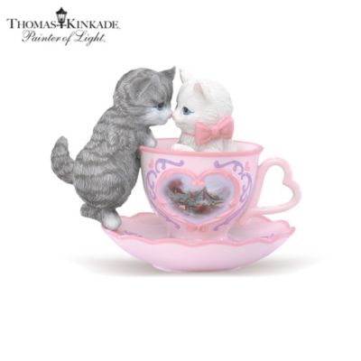 Thomas Kinkade Tea-Riffic Kitties Figurine Collection: Romantic Gift Romantic Anniversary Gifts