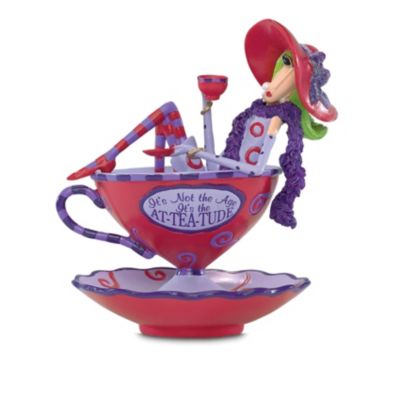 Dolly Mama's Red Hot-Teas Red Hat Wearing Lady Teacup Figurine Collection photo