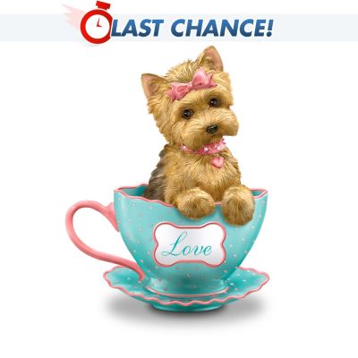Brimming With Personali-Tea Yorkie Teacup Figurine Collection