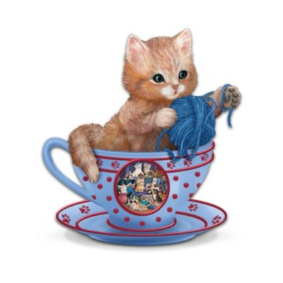 Cozy Kitten Teacup Figurine Collection