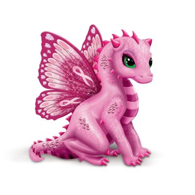 Breast Cancer Support Artistic Dragon Figurine Collection: On Wings Of Hope