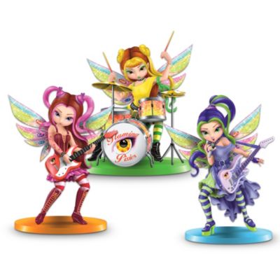Rock Band Fantasy Art Fairy Figurine Collection: Jasmine And The Flaming Pixies
