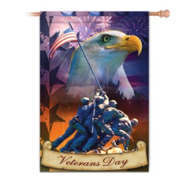 Her beauty is found in her breathtaking landscape, exhibited in her free government and celebrated in her citizen's hearts. Now you can treasure your American pride with this Hamilton Collection first-ever patriotic American flag collection, beginning with Issue One, Veterans Day. Soon, your collection will continue with Issue Two, Memorial Day and additional patriotic flags, each a separate issue to follow.Available exclusively from The Hamilton Collection, each striking American flag decor in this collection is carefully crafted of double-sided, durable high-high-quality waterproof polyester and is fade resistant and machine washable. From Independence Day and Patriot Day to Memorial Day and Veteran's Day, each inspiring issue showcases a colorful and patriotic image representing a momentous time in our country's history. Plus, this collection also includes the American flag and your state flag! Strong demand is expected. Order now!