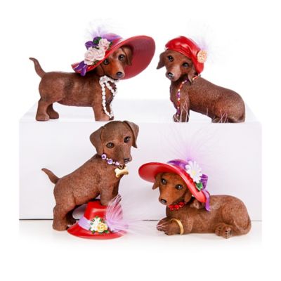 The Divas With Hat-titude Dachshund Figurine Collection