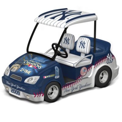 There's no team like the NEW YORK YANKEES&reg;! Now, you can pay tribute to their record 27th World Series&reg; Championship with this charming golf cart figurine collection, available from The Hamilton Collection. Your collection begins with Issue One, 2009 World Series Champions Golf Cart. Soon your collection will continue with Issue Two and additional golf cart figurines, each a separate issue to follow.‡Officially licensed by Major League Baseball Properties, each 2009 World Series collectible in this collection boats loads of handcrafted details from realistic seats and steering wheels, to colorful logos of the 2009 World Series, NEW YORK YANKEES and Major League Baseball. Striking baseball graphics, high-gloss paint and the team colors add more spirit. High demand is expected for this NEW YORK YANKEES fan gift. Order now!