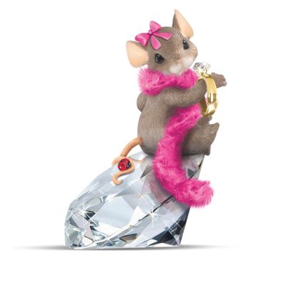 "Charming Tails ""Sparkling Sweetheart"" Figurine Collection: Gift For Gem Lovers"