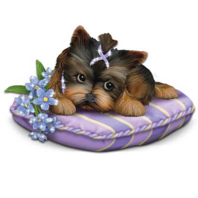 Pretty In Purple: Alzheimer's Research Charity Yorkie Figurine Collection