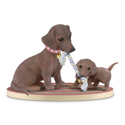 My Darling Little Dachshund: Mother And Baby Puppy Figurine Collection