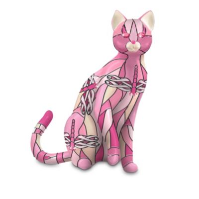 Companions Of Hope Cat Figurine Collection: Breast Cancer Awareness Support