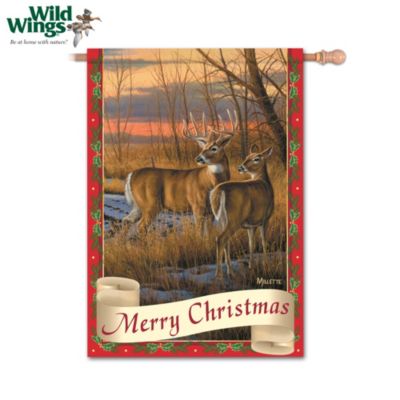 White-Tailed Deer Wildlife Art Flag Collection: Wild Tails Holiday 