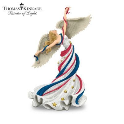 Thomas Kinkade Patriotic Angel Figurine Collection: Heavenly Anthem Of Pride