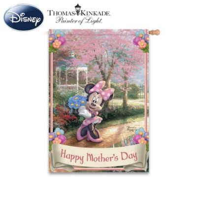 Disney's Mickey & Minnie Holiday Seasonal Flag Collection With Thomas Kinkade Artwork