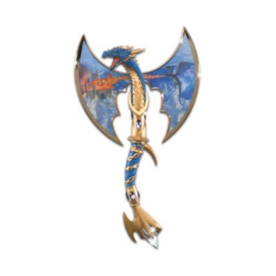 Dragon's Edge Of Wrath Dragon Fantasy Art Dragon Battle Axe Wall Decor Collection