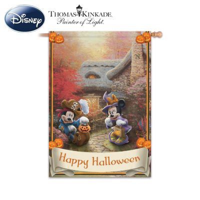 Disney's Mickey & Minnie Holiday Seasonal Flag Collection With Thomas Kinkade Artwork