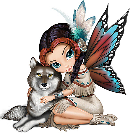 Jasmine Becket-Griffith Spirits Of The Pack Wolf And Fairy Figurine Collection