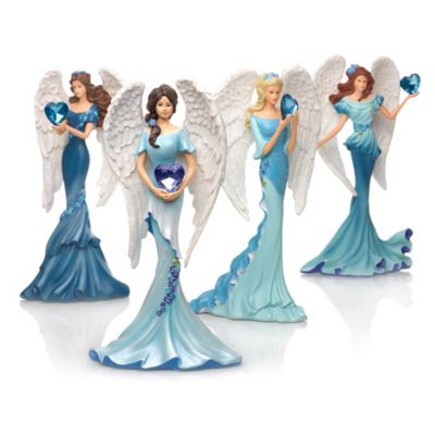 Thomas Kinkade Whispers Of Hope Angels Figurine Collection Supports Ovarian Health