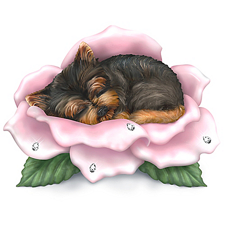 Blooming Expressions Of Paw-fection Yorkie Dog Figurine Collection